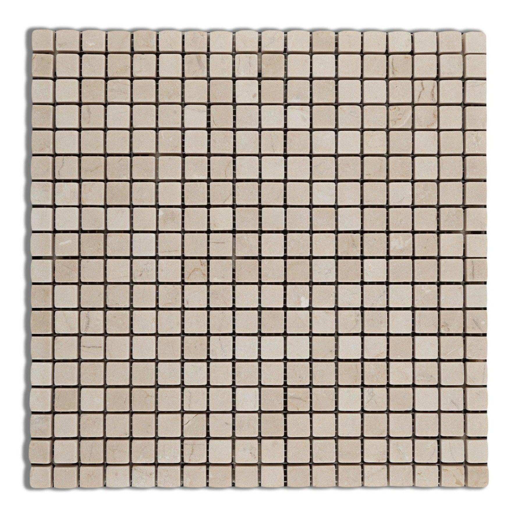 5/8 X 5/8 Crema Marfil Marble Tumbled Mosaic Tile-Marble Mosaic-American Tile Depot