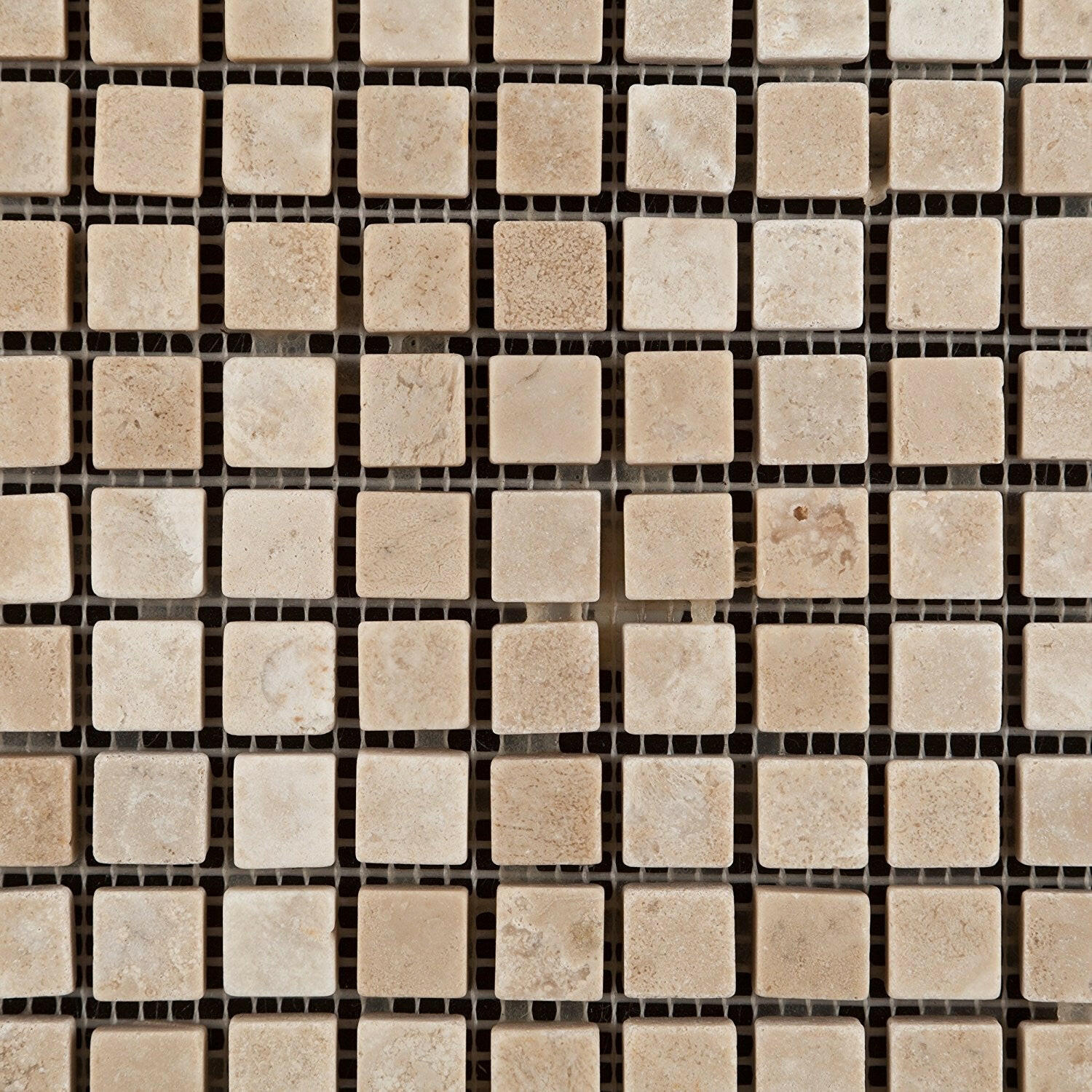 5/8 X 5/8 Durango Cream Travertine Tumbled Mosaic Tile-Travertine Mosaic-American Tile Depot