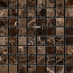 5/8 X 5/8 Emperador Dark Marble Polished Mosaic Tile-Marble Mosaic-American Tile Depot