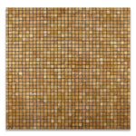 5/8 X 5/8 Gold / Yellow Travertine Tumbled Mosaic Tile-Travertine Mosaic-American Tile Depot