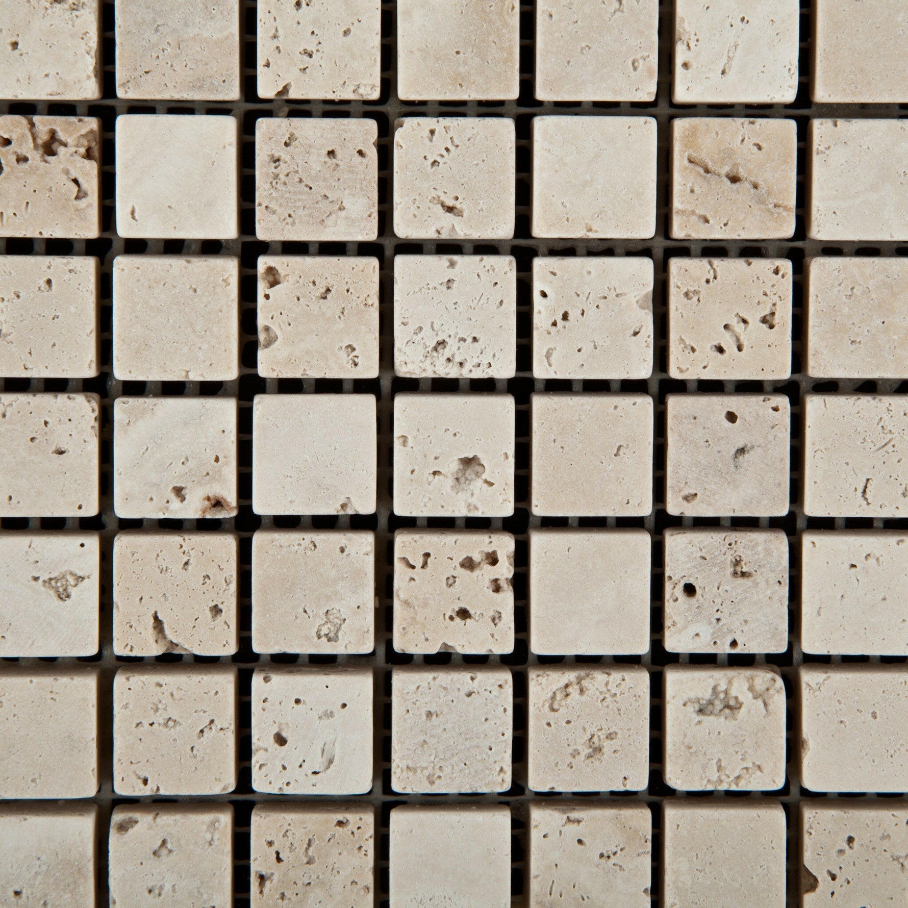 5/8 X 5/8 Ivory Travertine Tumbled Mosaic Tile-Travertine Mosaic-American Tile Depot