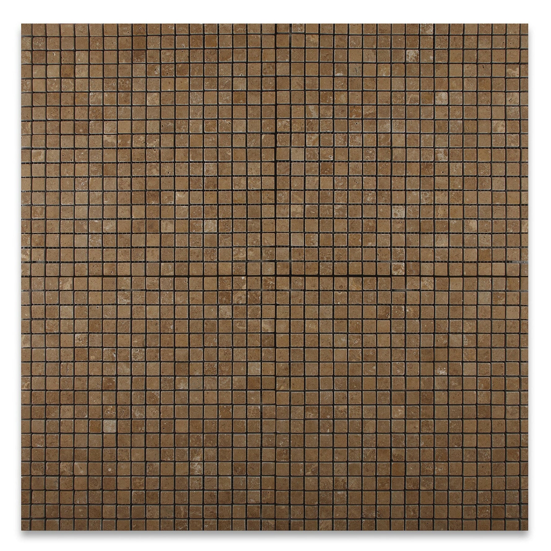 5/8 X 5/8 Noce Travertine Tumbled Mosaic Tile-Travertine Mosaic-American Tile Depot