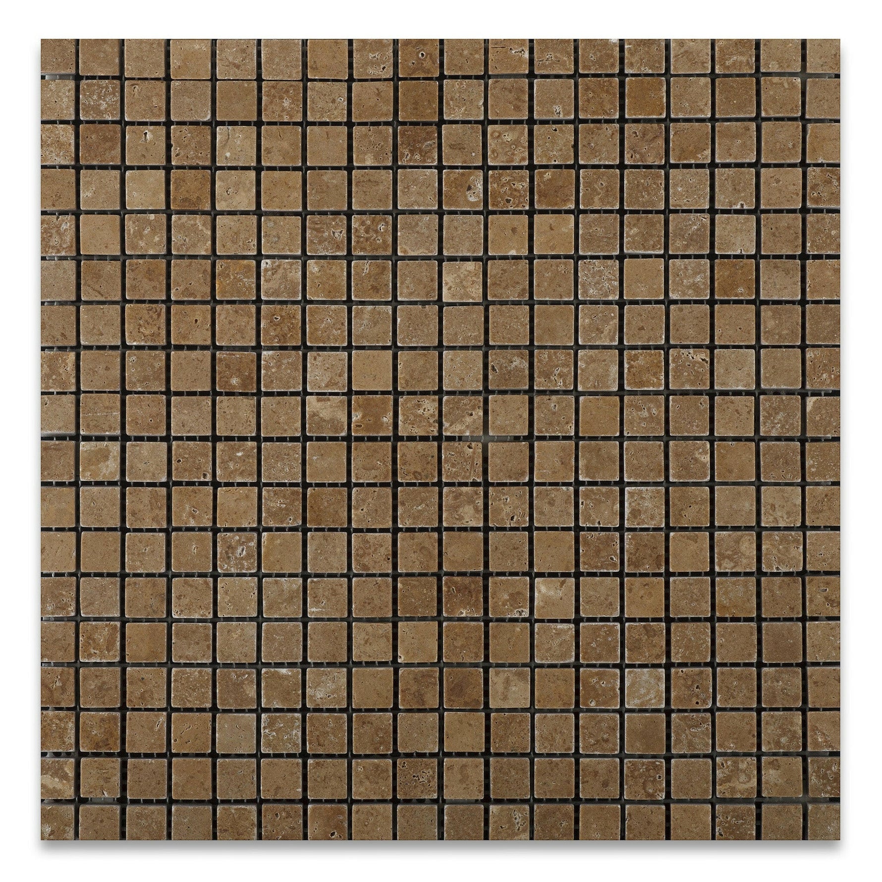 5/8 X 5/8 Noce Travertine Tumbled Mosaic Tile-Travertine Mosaic-American Tile Depot