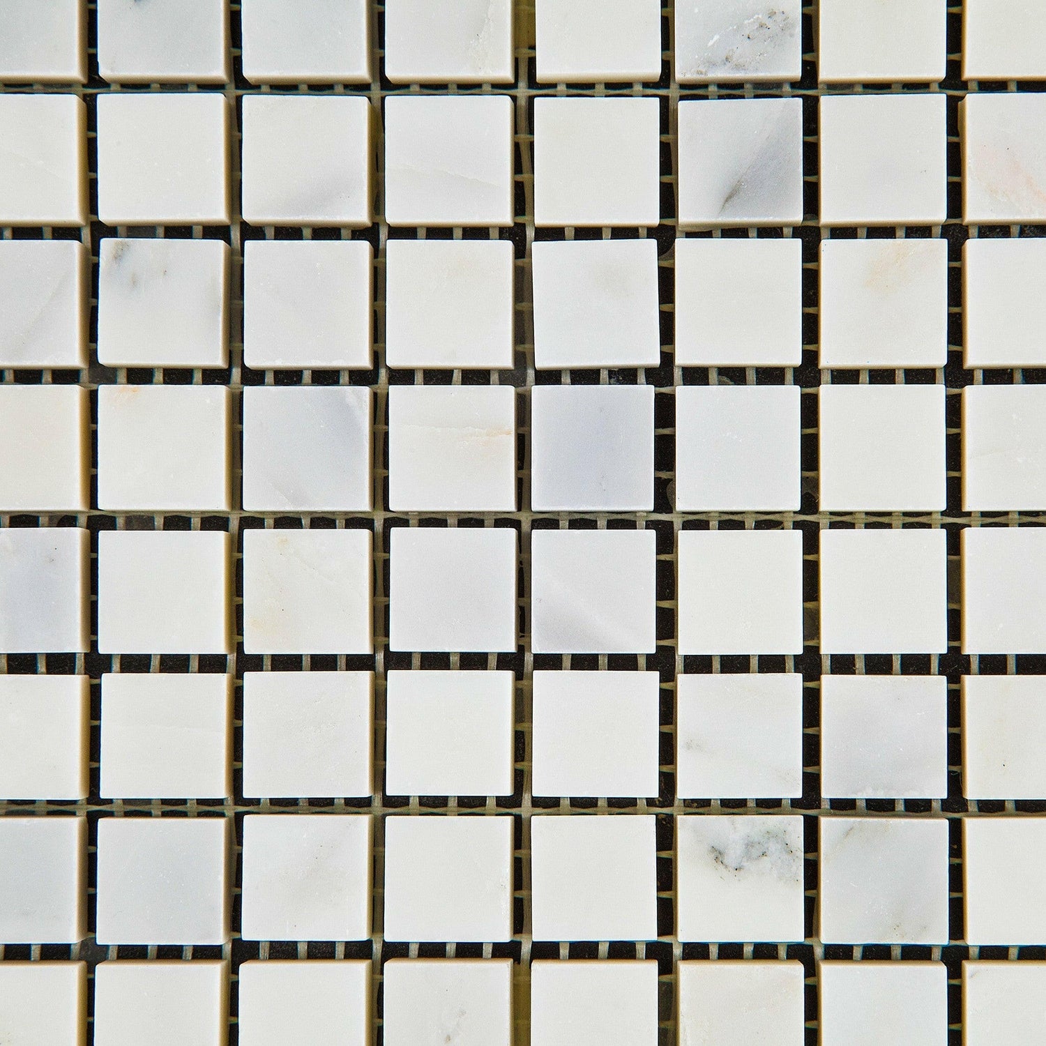 5/8 X 5/8 Oriental White / Asian Statuary Marble Honed Mosaic Tile-Marble Mosaic-American Tile Depot