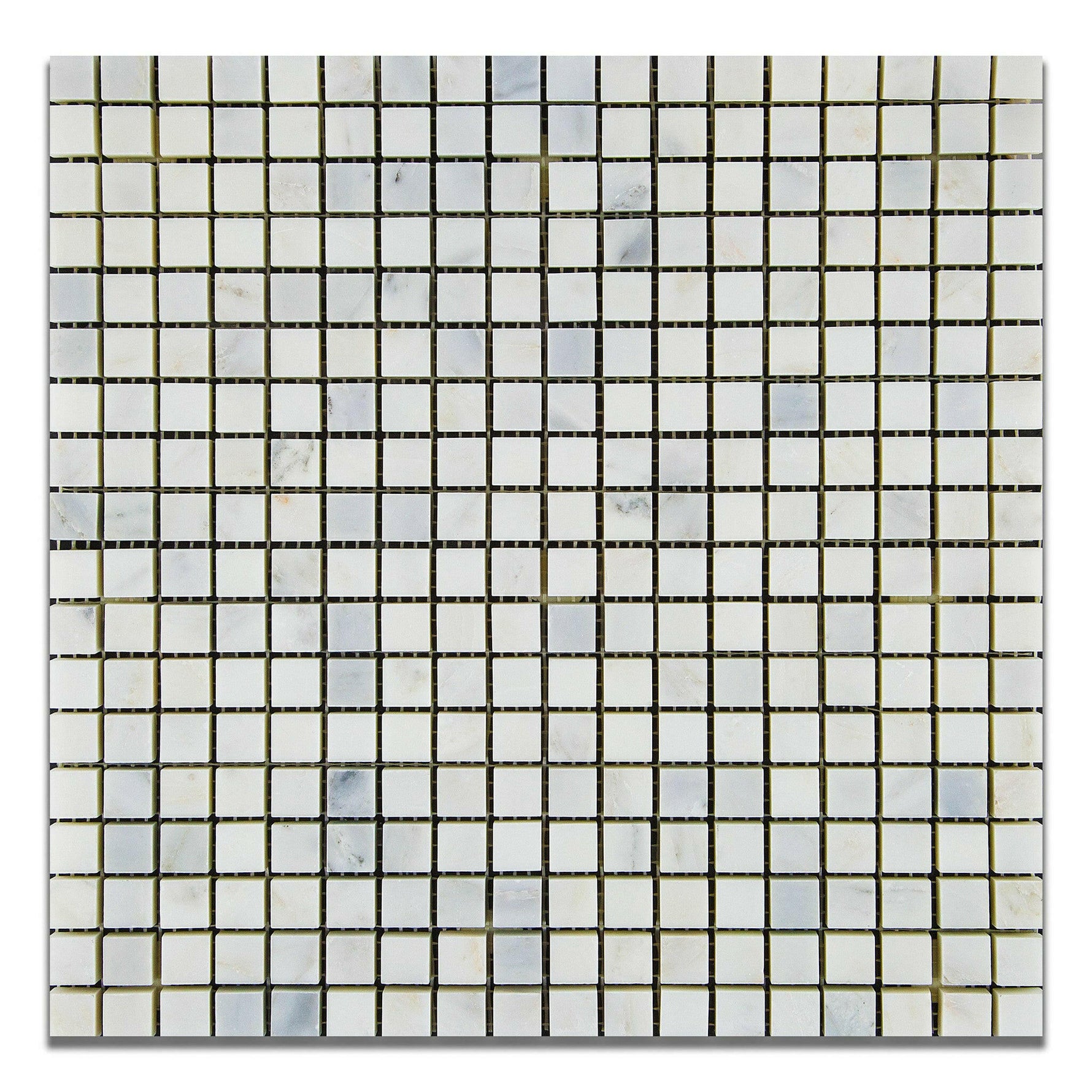 5/8 X 5/8 Oriental White / Asian Statuary Marble Honed Mosaic Tile-Marble Mosaic-American Tile Depot