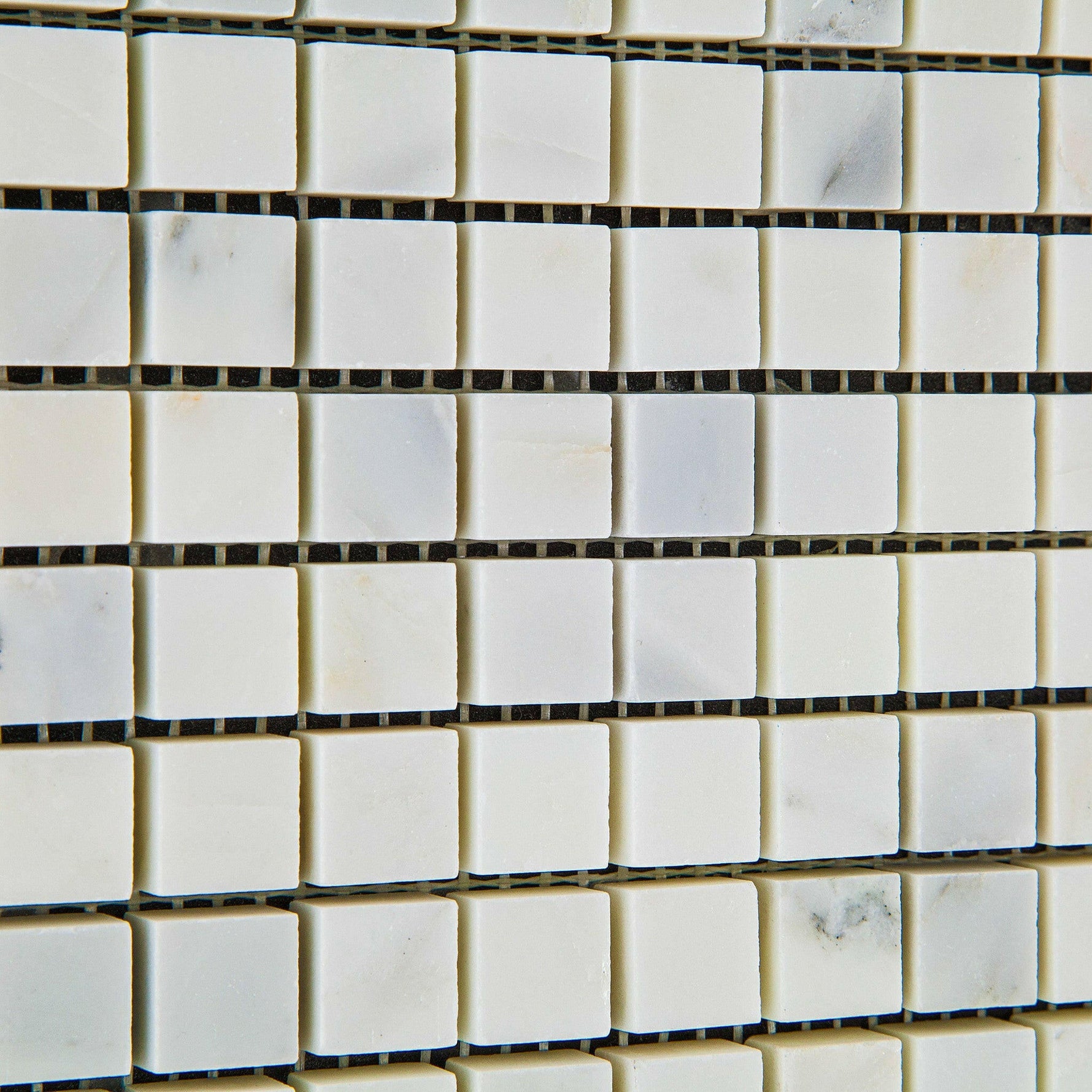 5/8 X 5/8 Oriental White / Asian Statuary Marble Polished Mosaic Tile-Marble Mosaic-American Tile Depot