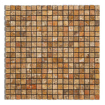 5/8 X 5/8 Scabos Travertine Tumbled Mosaic Tile-Travertine Mosaic-American Tile Depot