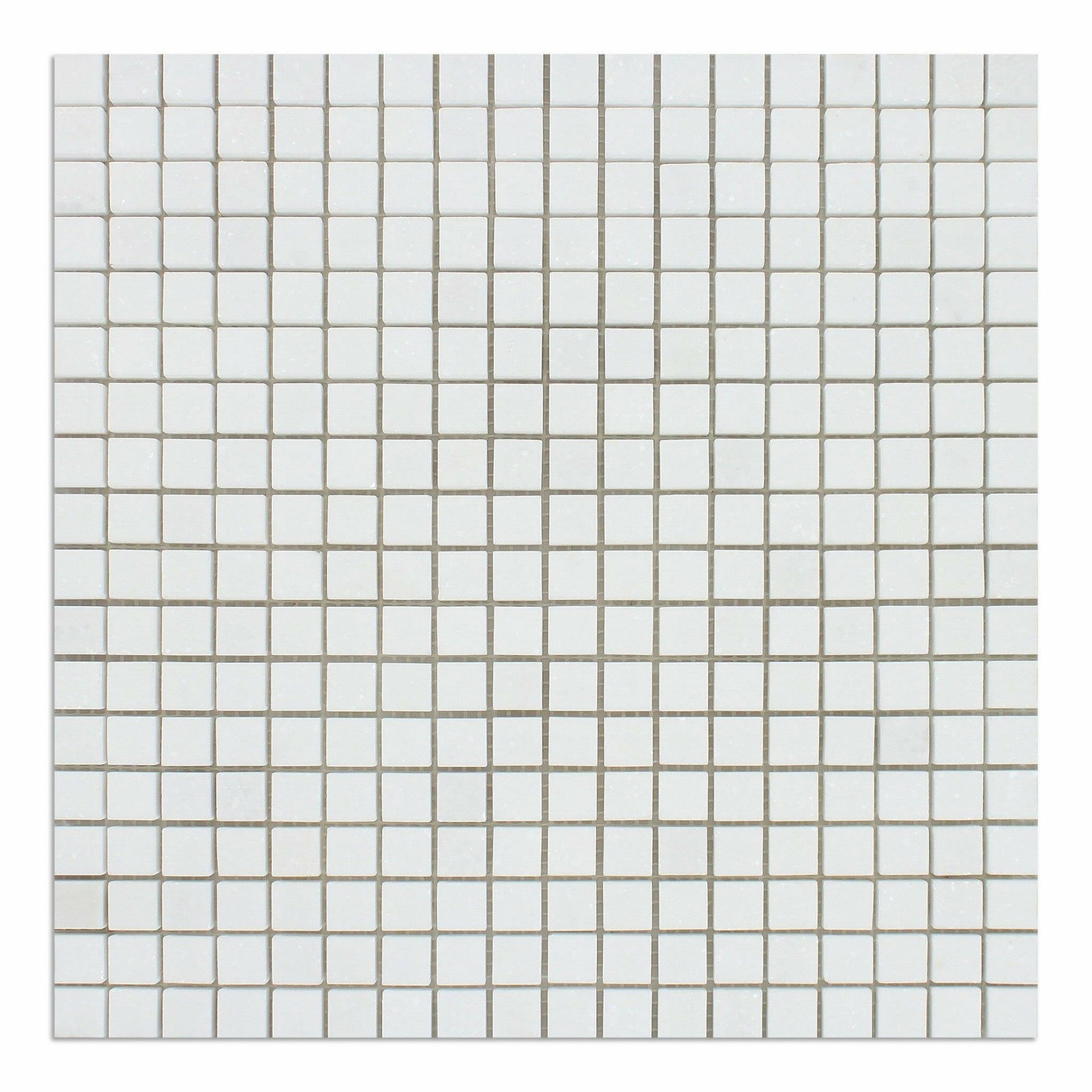 5/8 X 5/8 Thassos White Marble Honed Mosaic Tile-Marble Mosaic-American Tile Depot