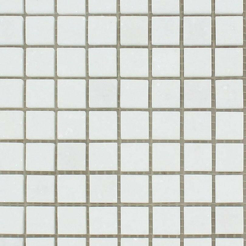 5/8 X 5/8 Thassos White Marble Polished Mosaic Tile-Marble Mosaic-American Tile Depot