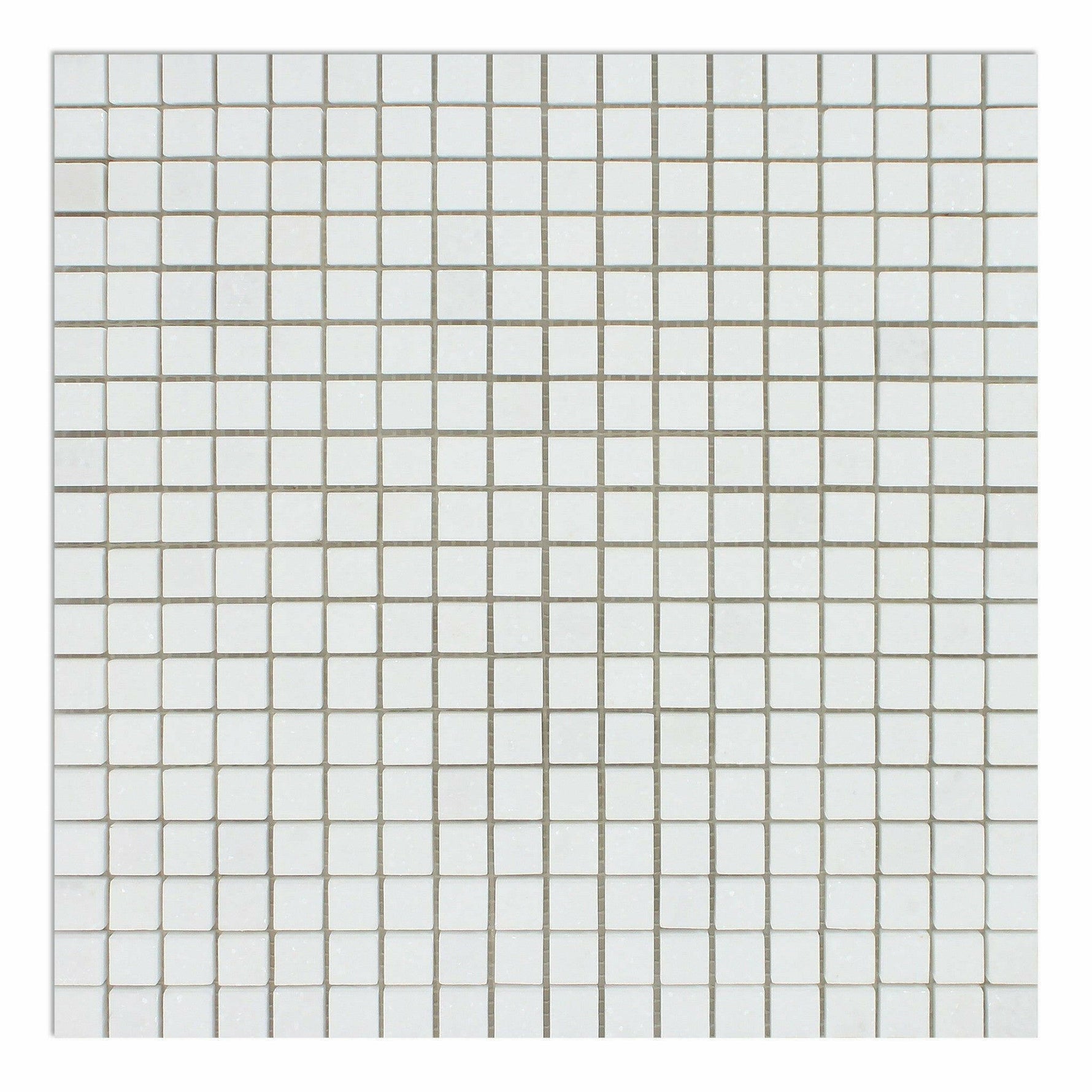 5/8 X 5/8 Thassos White Marble Polished Mosaic Tile-Marble Mosaic-American Tile Depot