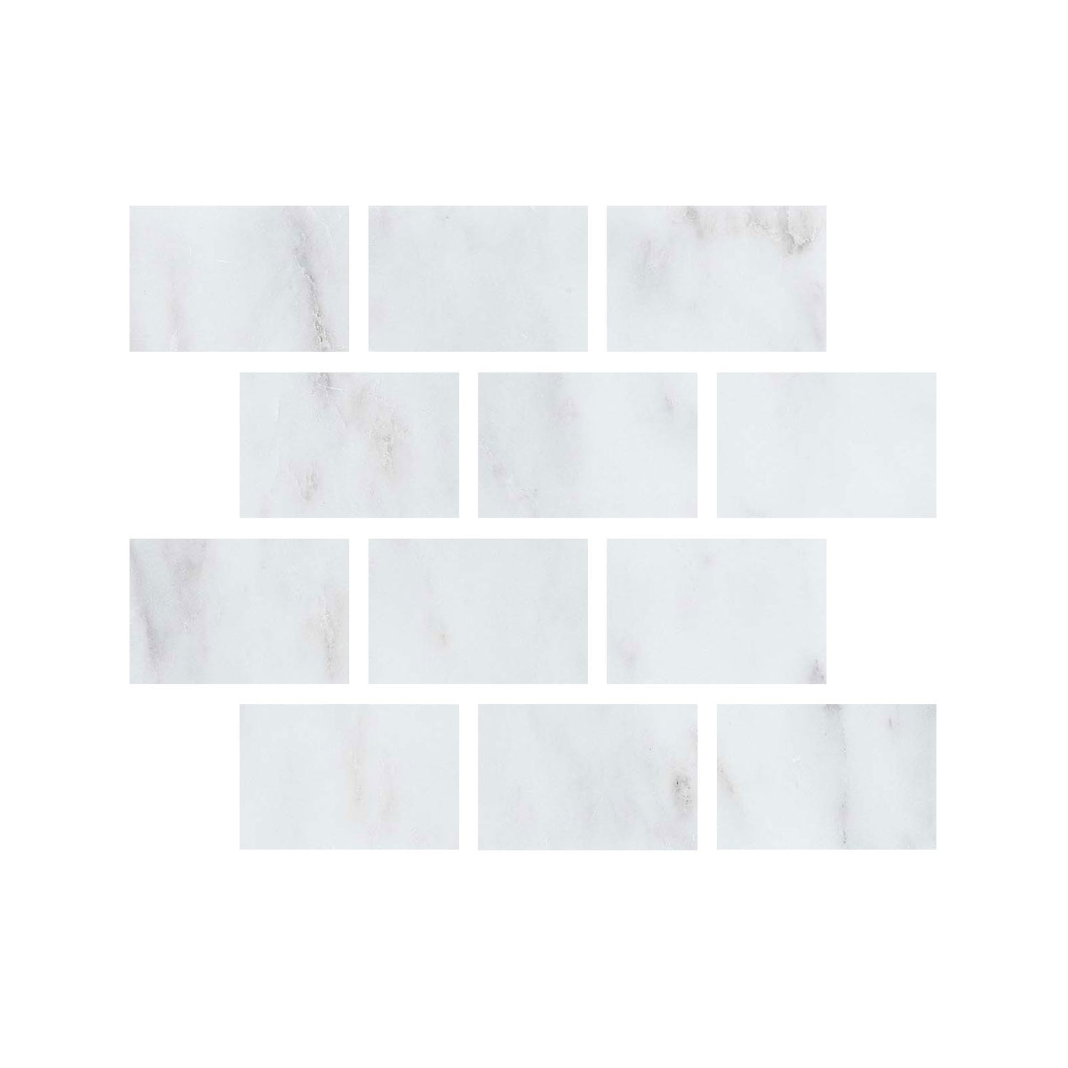 4 X 6 Oriental White / Asian Statuary Marble Honed Field Tile