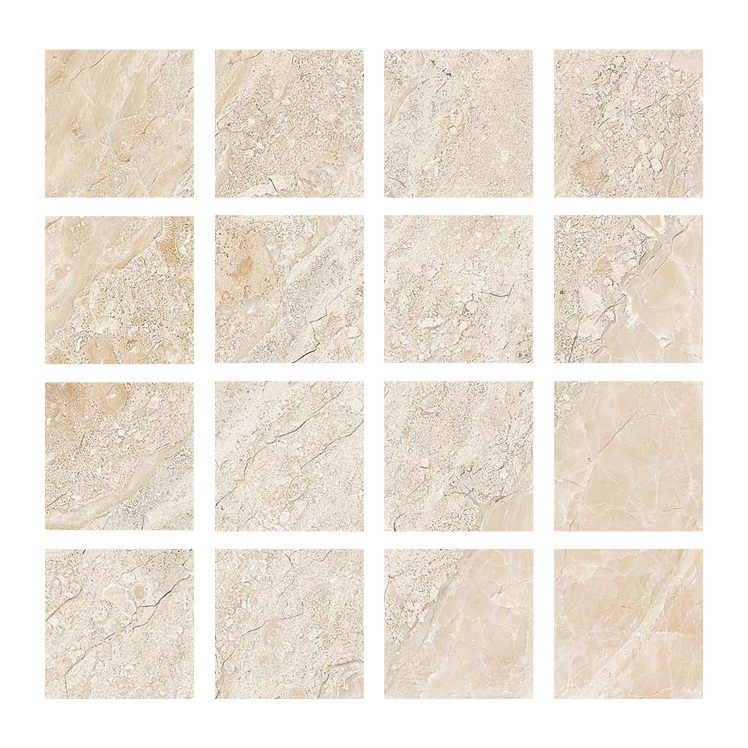 3 X 3 Diano Royal (Queen Beige) Marble Polished Field Tile