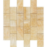 2 X 4 Honey Onyx Polished Brick Mosaic Tile