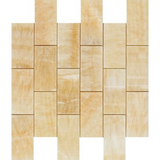 2 X 4 Honey Onyx Polished Brick Mosaic Tile