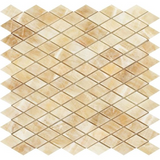 Honey Onyx Polished 1'' Diamond Mosaic Tile