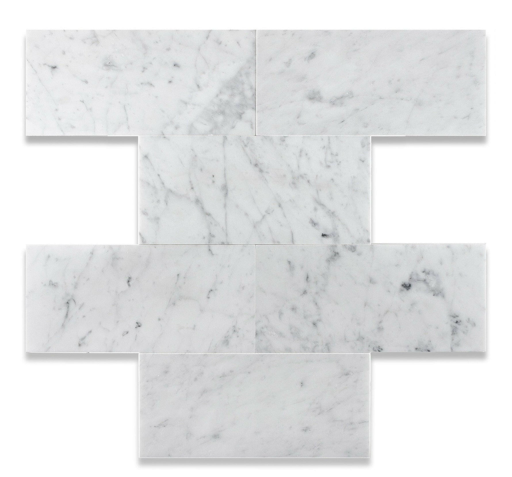 6 X 12 Carrara White Marble Honed Subway Brick Field Tile-Marble Tile-American Tile Depot