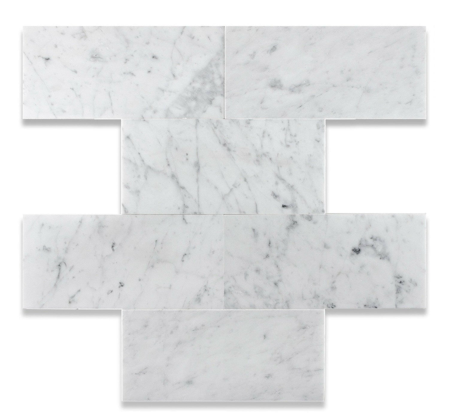 6 X 12 Carrara White Marble Polished Subway Brick Field Tile-Marble Tile-American Tile Depot