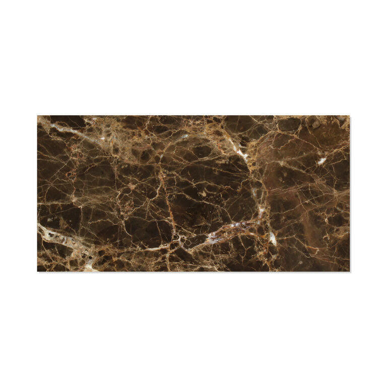 6 X 12 Emperador Dark Marble Polished Subway Brick Field Tile-Marble Tile-American Tile Depot