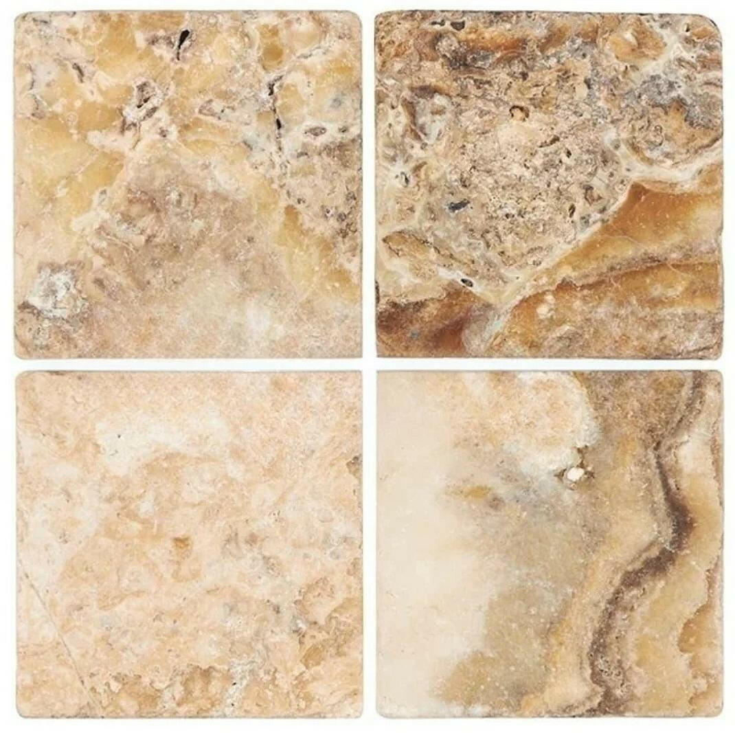 6 X 6 Antico Onyx Travertine Tumbled Field Tile-Travertine Tile-American Tile Depot