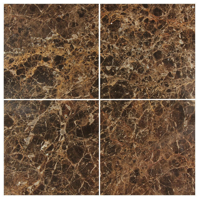 6 X 6 Emperador Dark Marble Tumbled Field Tile-Marble Tile-American Tile Depot