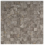 1 X 1 Tundra Gray (Atlantic Gray) Marble Split-Faced Mosaic Tile