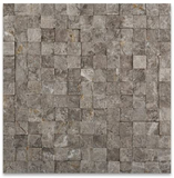 1 X 1 Tundra Gray (Atlantic Gray) Marble Split-Faced Mosaic Tile