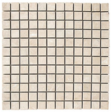 1 X 1 White Pearl / Botticino Marble Polished Mosaic Tile