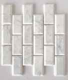 2 x 4 Bianco Venatino (Bianco Mare) Marble Polished & Beveled Brick Mosaic Tile