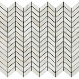 Calacatta Gold Marble Honed Mini Chevron Mosaic Tile