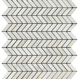 Calacatta Gold Marble Polished Mini Chevron Mosaic Tile