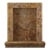 Scabos Travertine Hand-Made Custom Shampoo Niche / Shelf - LARGE - Honed