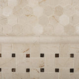 Crema Marfil Marble Polished 1" Mini Hexagon Mosaic Tile