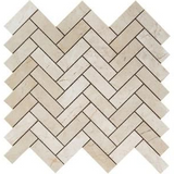 Crema Marfil Marble Honed 1 x 3 Herringbone Mosaic Tile