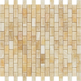 5/8 X 1 1/4 Honey Onyx Polished Baby Brick Mosaic Tile