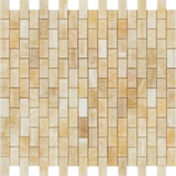 5/8 X 1 1/4 Honey Onyx Polished Baby Brick Mosaic Tile