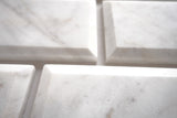 3 x 6 Bianco Venatino (Bianco Mare) Marble Polished & Deep-Beveled Field Tile