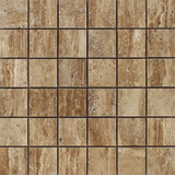 2 X 2 Noce Exotic Travertine (Vein-Cut) Polished & Unfilled Mosaic Tile