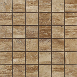 2 X 2 Noce Exotic Travertine (Vein-Cut) Polished & Unfilled Mosaic Tile