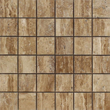 2 X 2 Noce Exotic Travertine (Vein-Cut) Polished & Unfilled Mosaic Tile