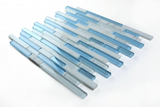 Horizon Sunrise Carrara Blue Linear Mosaic Wall Tile