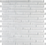 Horizon Sunrise Silver White Linear Glass Mosaic Wall Tile