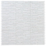 Horizon Sunrise Thassos White Linear Mosaic Wall Tile