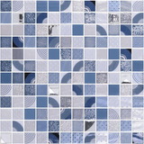 1 x 1 Phoenix Malla Athos Polished Square Glass Mosaic Tile-Recycled Glass Mosaic-American Tile Depot