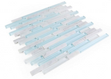 Horizon Sunrise Carrara Turquoise Linear Mosaic Wall Tile