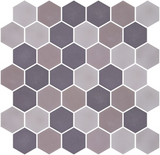 Phoenix Stoneglass Mixed Grey Matte Hexagon Glass Mosaic Tile