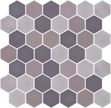 Phoenix Stoneglass Mixed Grey Matte Hexagon Glass Mosaic Tile