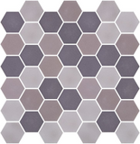 Phoenix Stoneglass Mixed Grey Matte Hexagon Glass Mosaic Tile