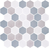 Phoenix Stoneglass XL Sky Matte Hexagon Glass Mosaic Tile