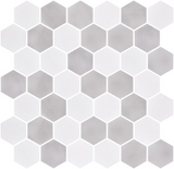 Phoenix Stoneglass XL Soft Matte Hexagon Glass Mosaic Tile