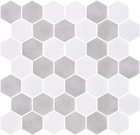 Phoenix Stoneglass XL Soft Matte Hexagon Glass Mosaic Tile